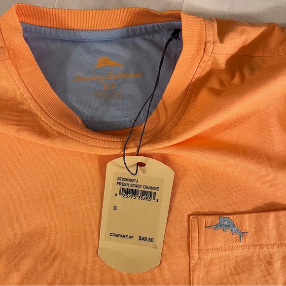 Tommy Bahama Crewneck Short Sleeve T-Shirt Size Small Fresh Start Orange - Picture 7 of 8